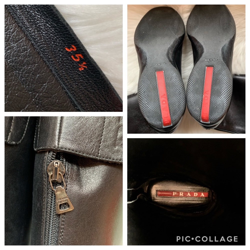 Authentic PRADA Logo Calzature Donna Moto Boots - Picture 8 of 8